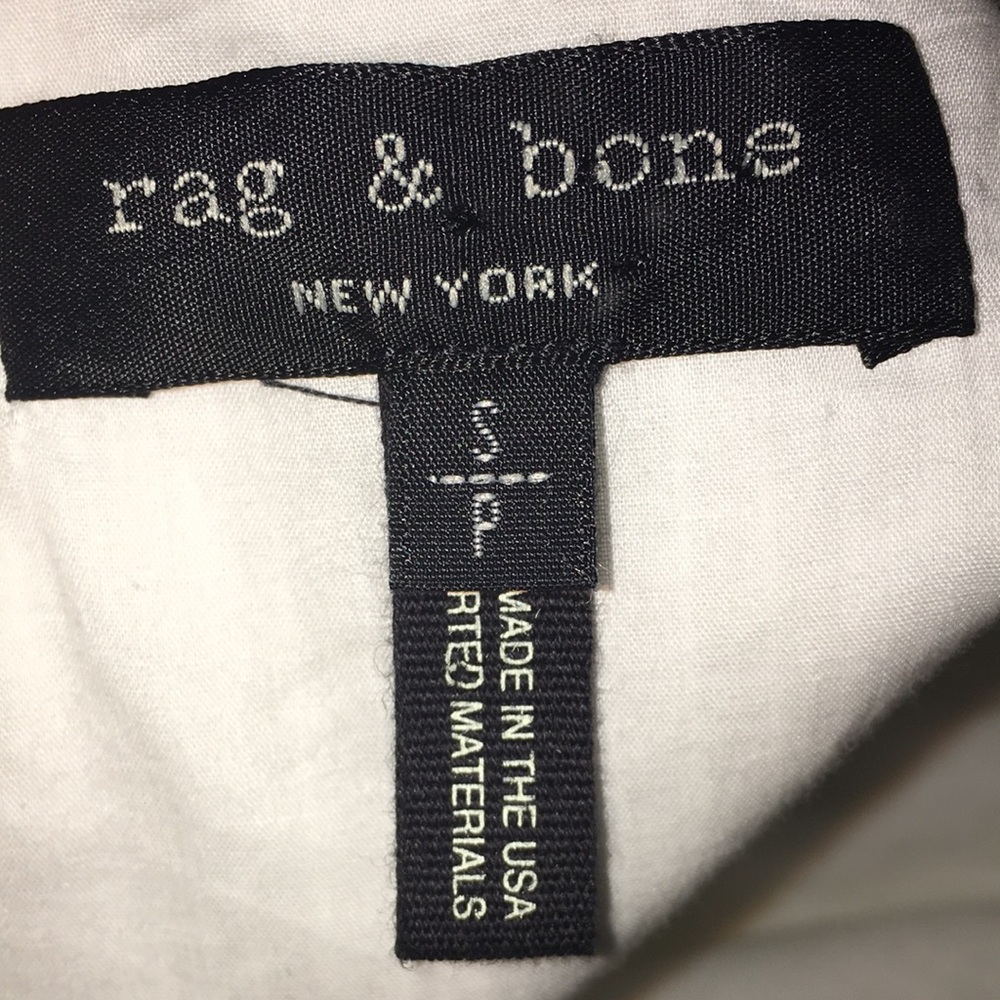 RAG & BONE WHITE 100% COTTON FERNAY LINED LAYERED ASYMMETRIC FRONT DRESS - Picture 7 of 12